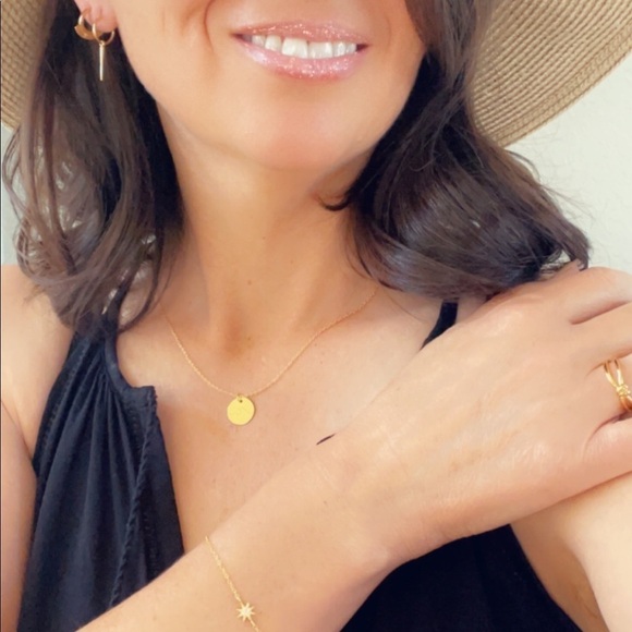 14k Gold Vermeil Coin Wave Necklace - Picture 8 of 9